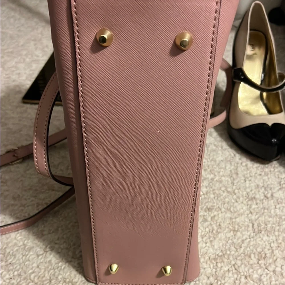 Trina Turk Pink Geometric Cutout Tote - Picture 6 of 12